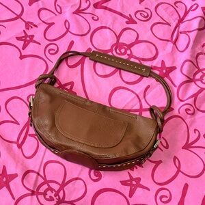 Liz Claiborne Shoulder Bag Purse Brown Faux Y2K 90s